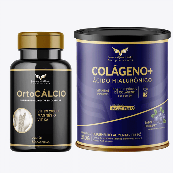 Kit com 01 OrtoCÁLCIO + 01 Colágeno Tipo 1 com Ácido Hialurônico