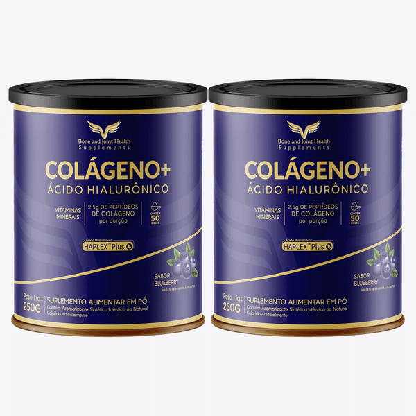 Kit com 02 Colágeno Tipo 1 + Ácido Hialurônico com Vitaminas e Sais Minerais
