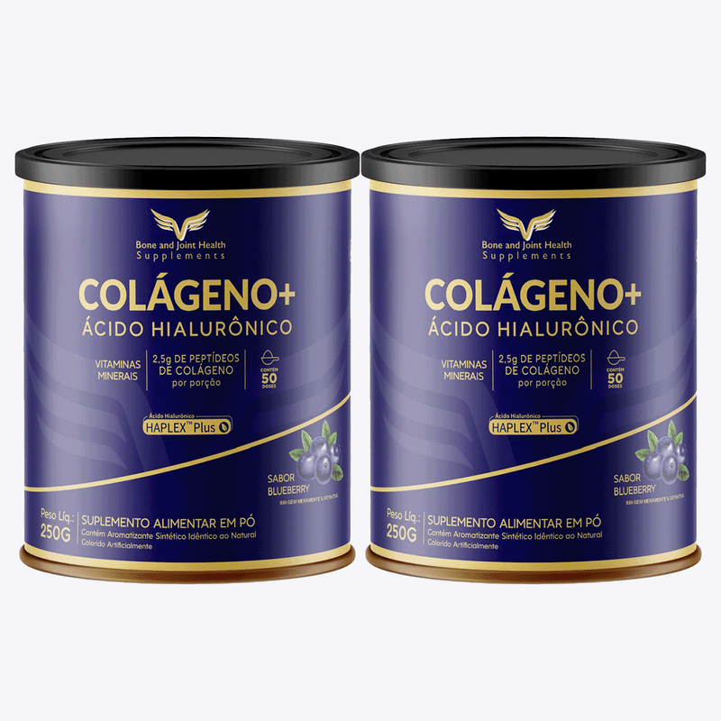 Kit com 02 Colágeno Tipo 1 + Ácido Hialurônico com Vitaminas e Sais Minerais