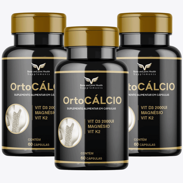 Kit com 03 OrtoCÁLCIO Suplemento Alimentar em Cápsulas