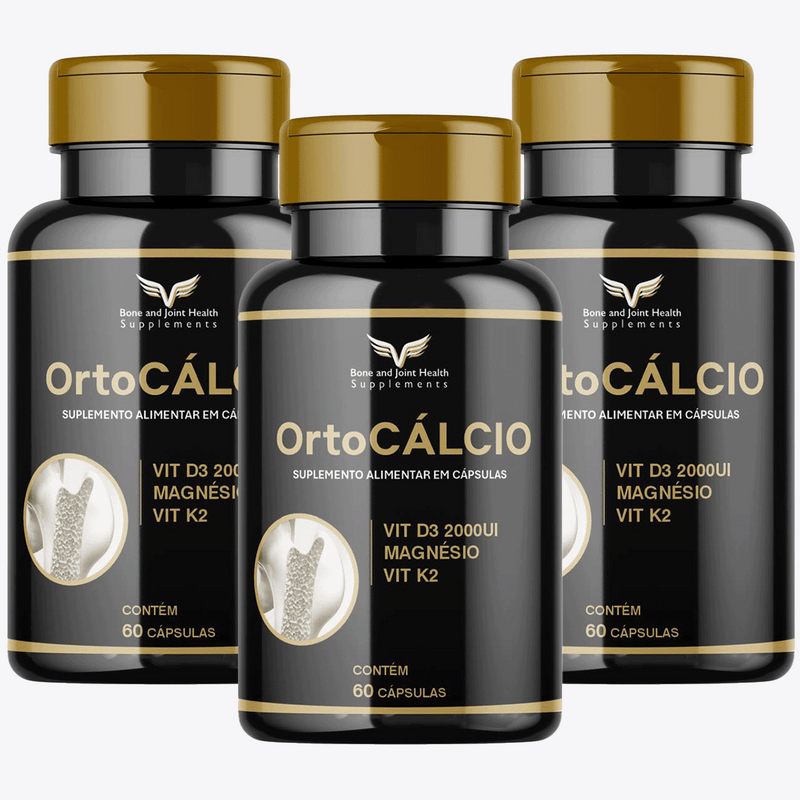 Kit com 03 OrtoCÁLCIO Suplemento Alimentar em Cápsulas