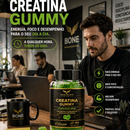 Kit com 02 CREATINA GUMMY BONE SABOR MAÇA VERDE POTE 60 GOMAS