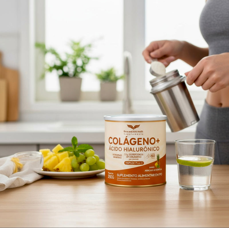 COLÁGENO HIDROLISADO E AH BONE SABOR ABACAXI C\ HORTELÃ 250 G