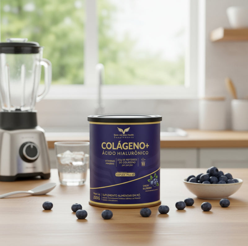COLÁGENO HIDROLISADO E AH BONE SABOR BLUEBERRY 250G